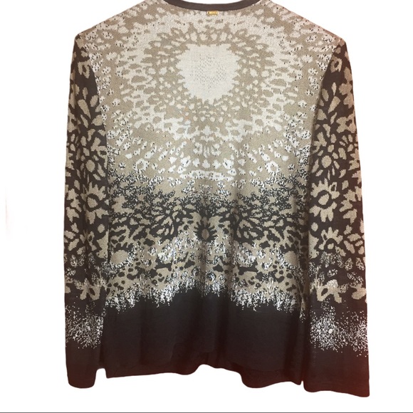 St John Yellow Label Animal Print Cardigan Wool - Picture 2 of 10